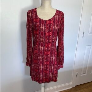 Elegant Red Patterned Dress